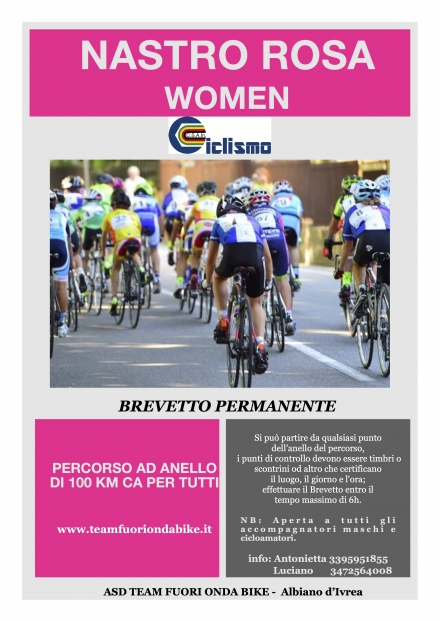 NASTRO ROSA WOMEN - BREVETTO PERMANENTE - Team Fuori Onda Bike